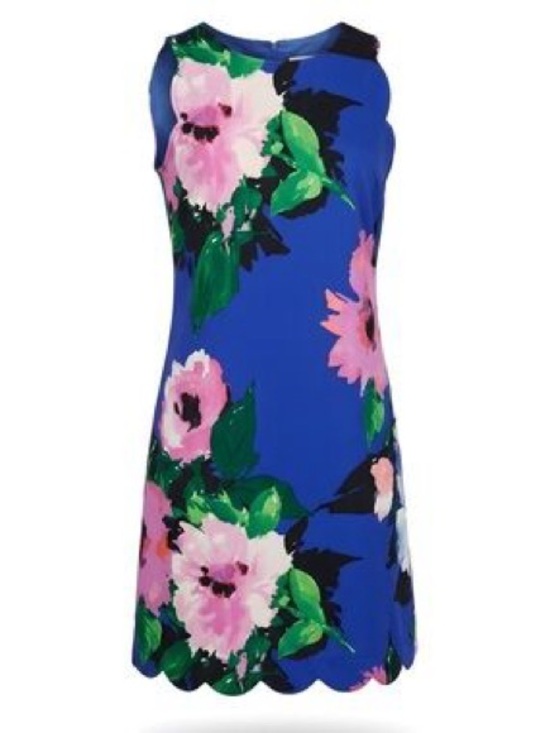 Vince Camuto Dresses & Skirts - Vince Camuto Floral Scallop Hem Shift Dress Size 10 #213